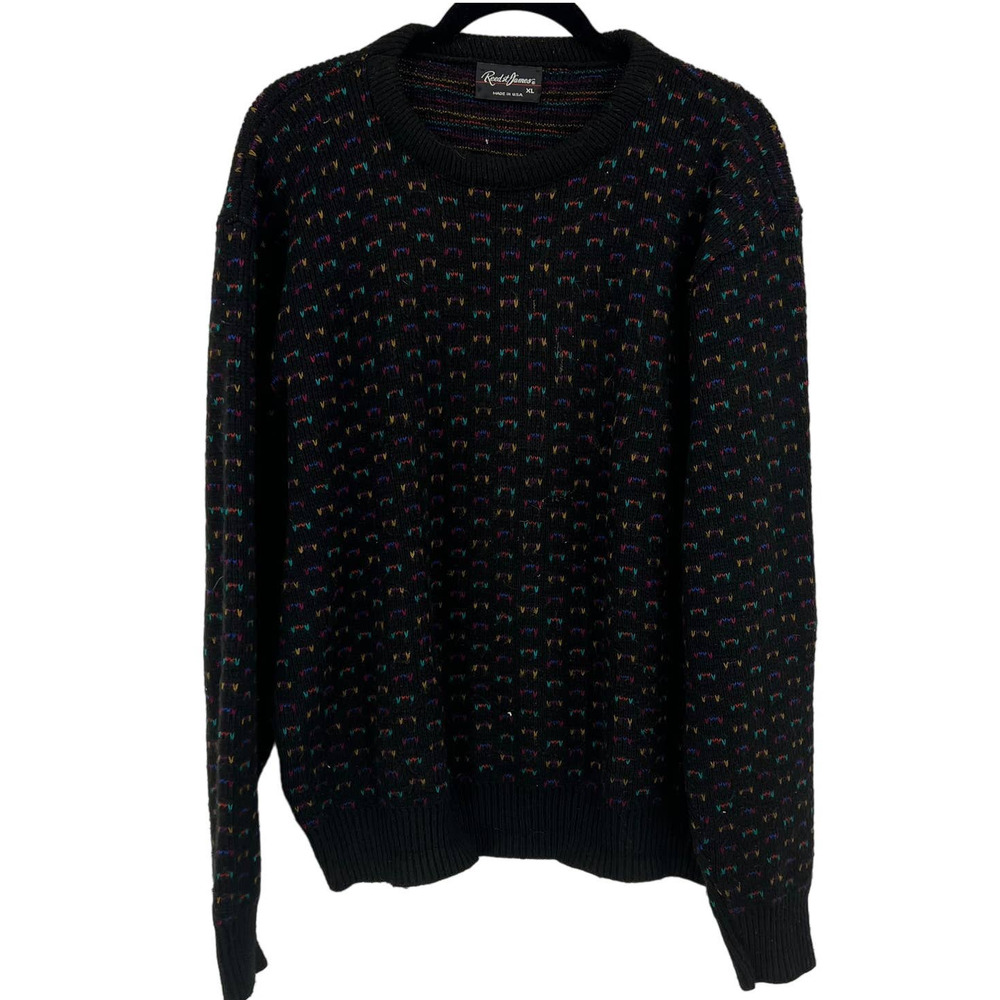 Vintage Reed & James Grandpa Coogi‎ Knit Sweater 3D Textured 90's Men's XL